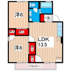 セジュール・フジサクＢの物件間取画像